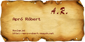 Apró Róbert névjegykártya